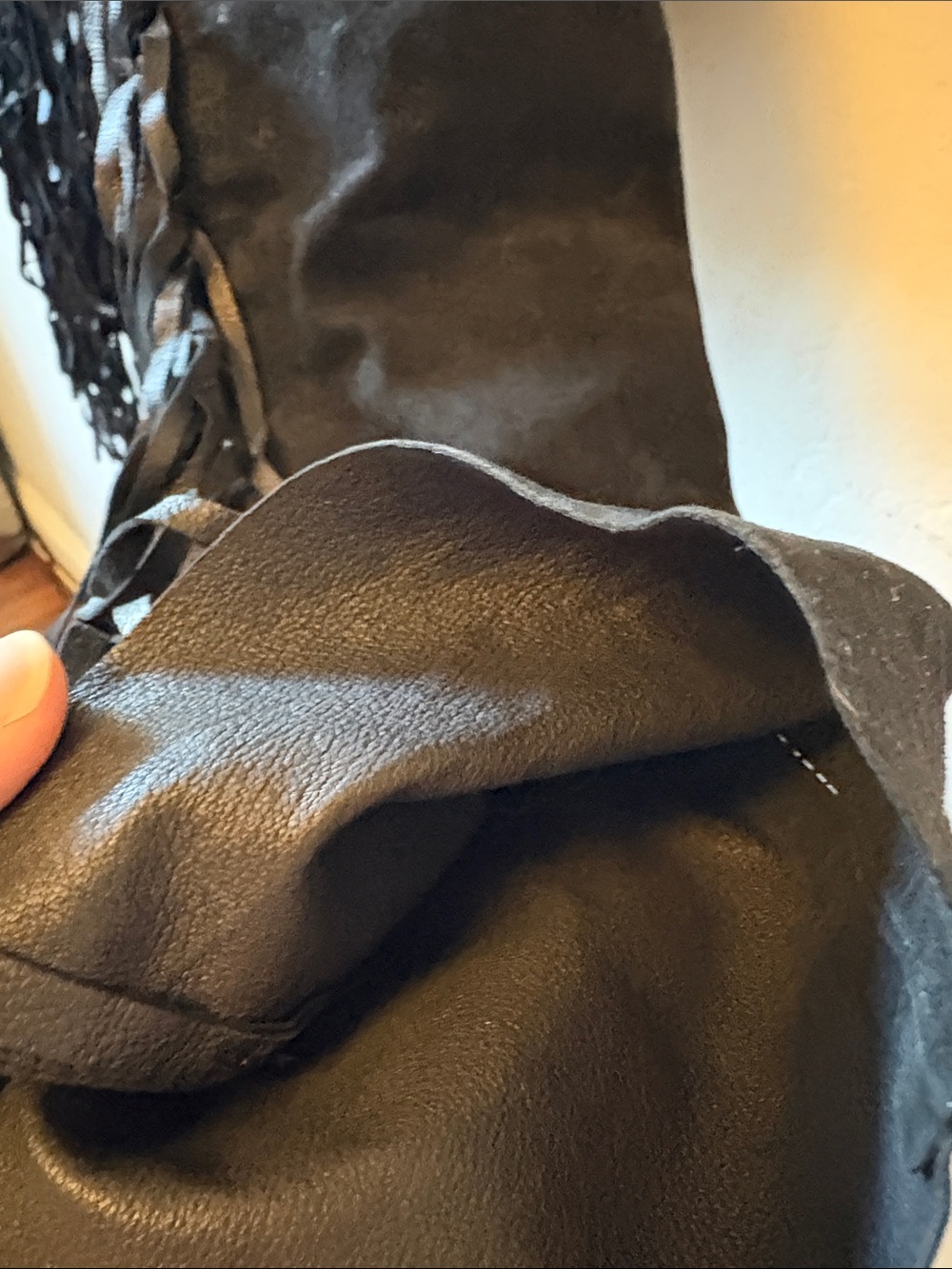 Black Suede Cropped Fringe Jacket - Picture 7 of 11